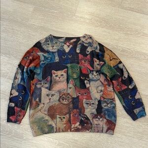 Cat Print Sweater